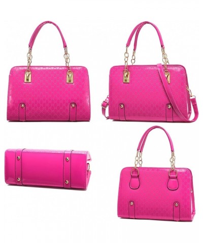 Lovely Crossbody Bags Tote Satchel Purse for Girls Feminine Lavender H - Hot Pink $47.05 Totes