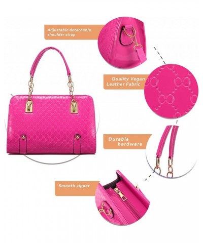 Lovely Crossbody Bags Tote Satchel Purse for Girls Feminine Lavender H - Hot Pink $47.05 Totes