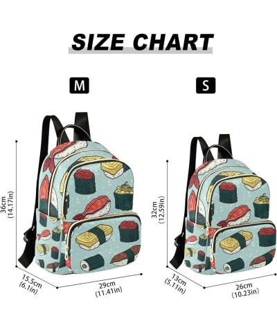 Japanese Sushi Backpack for Women, Shoulder Bag Lightweight Mini Backpack Casual Daypack Back Pack Small(11.41'' x 6.1'' x 14...