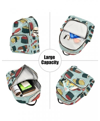 Japanese Sushi Backpack for Women, Shoulder Bag Lightweight Mini Backpack Casual Daypack Back Pack Small(11.41'' x 6.1'' x 14...