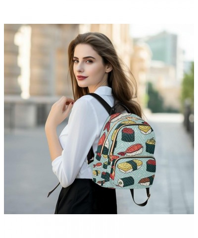 Japanese Sushi Backpack for Women, Shoulder Bag Lightweight Mini Backpack Casual Daypack Back Pack Small(11.41'' x 6.1'' x 14...