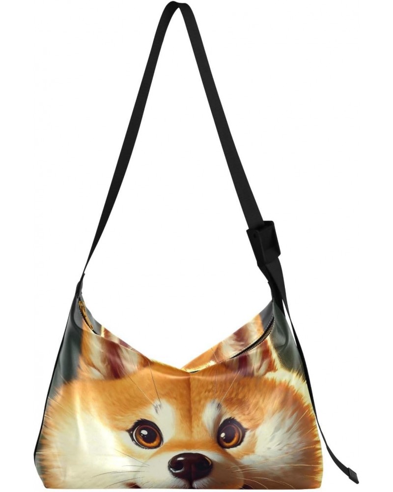 Unisex Shoulder Bag Crossbody Handbag Cute-funny-shiba-inu Women Casual Hobo Bag Lightweight PU Leather Tote $23.93 Crossbody...