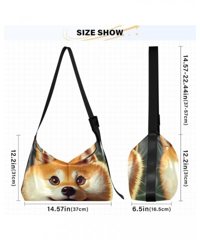 Unisex Shoulder Bag Crossbody Handbag Cute-funny-shiba-inu Women Casual Hobo Bag Lightweight PU Leather Tote $23.93 Crossbody...