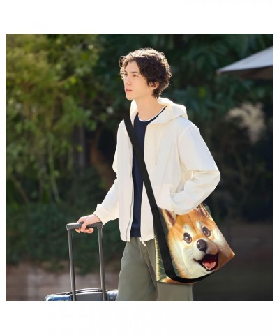 Unisex Shoulder Bag Crossbody Handbag Cute-funny-shiba-inu Women Casual Hobo Bag Lightweight PU Leather Tote $23.93 Crossbody...