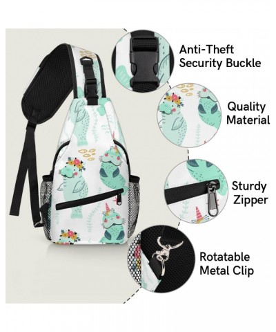 Cute Manatees Floral Wreaths Sling Bag for Women Crossbody Backpack Purse Shoulder Casual Daypack Cross Body Bags for Travel ...