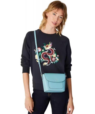 Women's Elise Pebbled Leather Crossbody Bag, Smoky Blue $44.61 Crossbody Bags