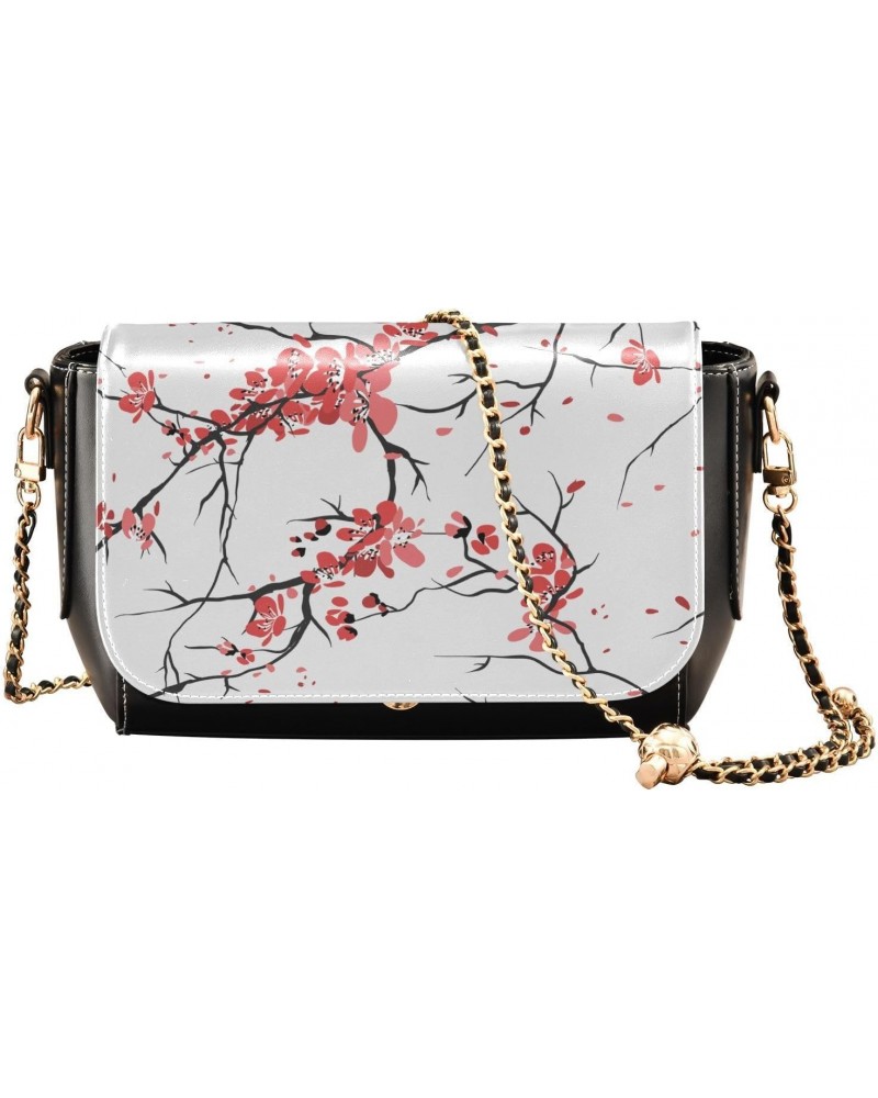 Cherry Flowers Tree Crossbody bags for Women Small Crossbody Purses with Adjustable Strap Cell Phone Purse Cross Body Bag for...