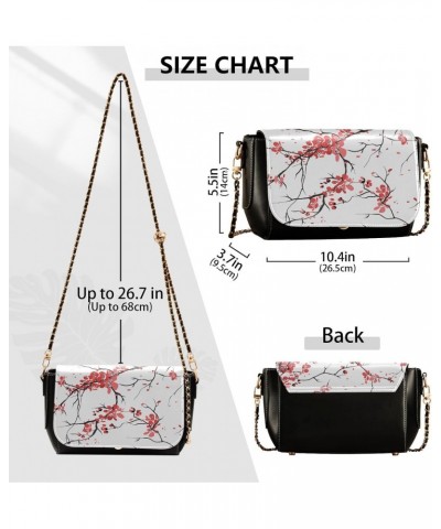 Cherry Flowers Tree Crossbody bags for Women Small Crossbody Purses with Adjustable Strap Cell Phone Purse Cross Body Bag for...