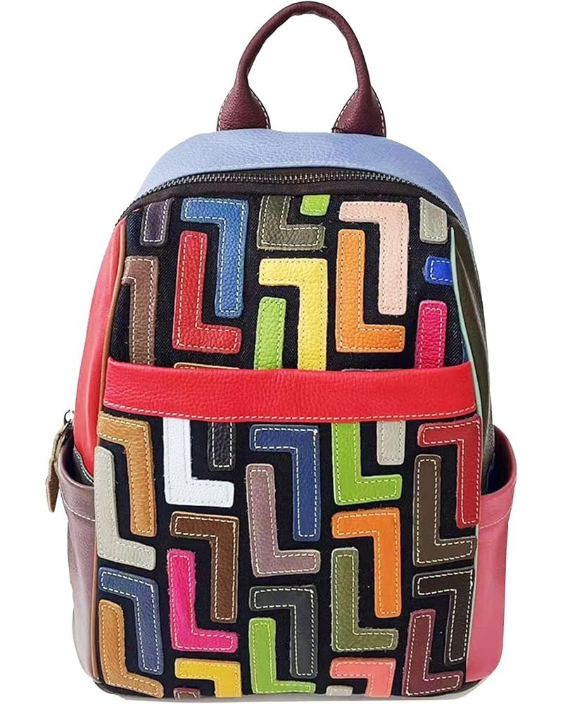 Handmade Cowhide Multi Color Block Random Splicing Unique Style Backpack, Daily work and Travel (9809) 491 $30.95 Backpacks