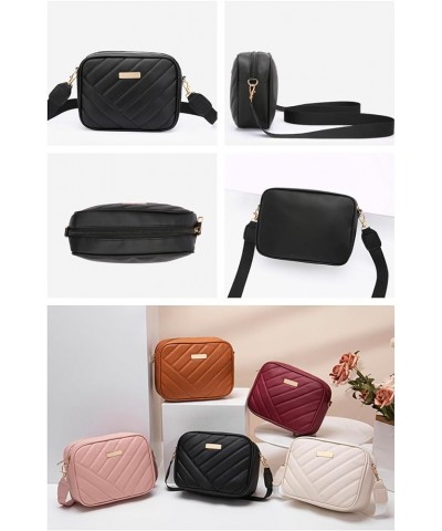 crossbody bags for women trendy cross body leather travel purses for women's crossbody handbags purses Quilted Black $13.24 C...