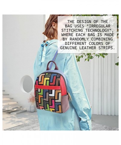 Handmade Cowhide Multi Color Block Random Splicing Unique Style Backpack, Daily work and Travel (9809) 491 $30.95 Backpacks