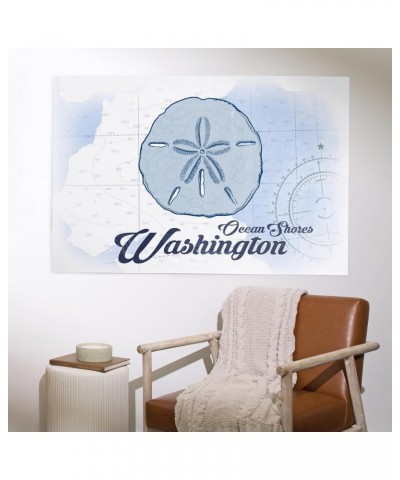 36x54 Inch Giclee Art Print Wall Decor, Ocean Shores, Washington, Sand Dollar, Blue, Coastal Icon $40.50 Totes