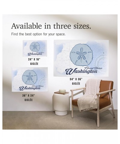 36x54 Inch Giclee Art Print Wall Decor, Ocean Shores, Washington, Sand Dollar, Blue, Coastal Icon $40.50 Totes