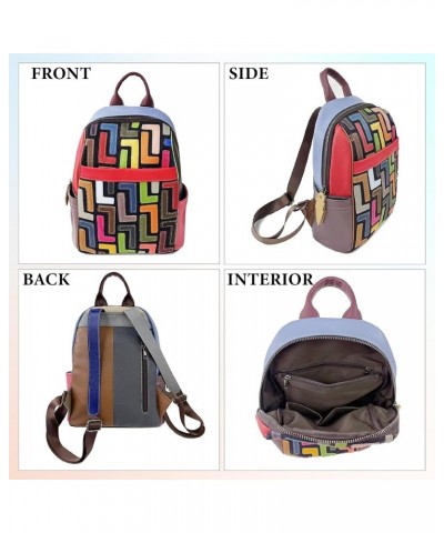 Handmade Cowhide Multi Color Block Random Splicing Unique Style Backpack, Daily work and Travel (9809) 491 $30.95 Backpacks