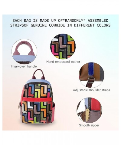 Handmade Cowhide Multi Color Block Random Splicing Unique Style Backpack, Daily work and Travel (9809) 491 $30.95 Backpacks