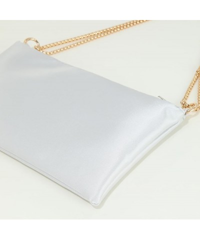 Shoulder Bag Satin Bag Evening Bag 2000s Purses for Women Trendy Y2k Purse Silver Clutch Silver $14.15 Shoulder Bags