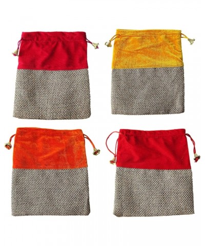 Women's Velvet Jute Design Festival and Wedding Gifting Shagun Potli (Multicolour) - Pack of 4 By Indian Collectible $25.91 C...