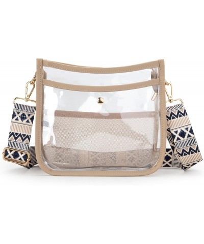 Clear Crossbody Bag for Women Clear Bag for Stadium Events Trendy Travel Shoulder Purse Handbags A Clear Khaki $10.25 Hobo Bags