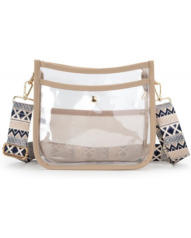 Clear Crossbody Bag for Women Clear Bag for Stadium Events Trendy Travel Shoulder Purse Handbags A Clear Khaki $10.25 Hobo Bags