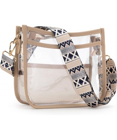 Clear Crossbody Bag for Women Clear Bag for Stadium Events Trendy Travel Shoulder Purse Handbags A Clear Khaki $10.25 Hobo Bags