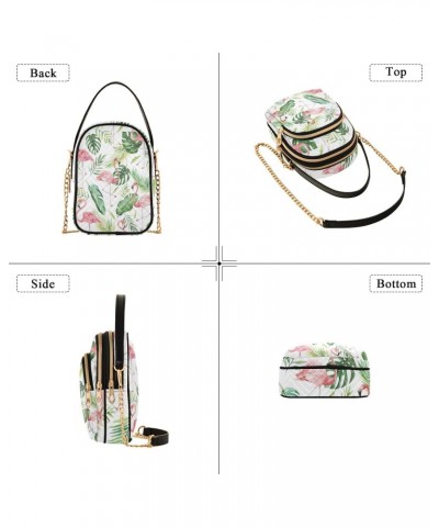 Cell Phone Purse Flamingo Green Leaves Tropical Crossbody Handbag Durable Shoulder Bag Sturdy Travel Pouch Compact Chic Bag f...