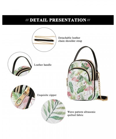 Cell Phone Purse Flamingo Green Leaves Tropical Crossbody Handbag Durable Shoulder Bag Sturdy Travel Pouch Compact Chic Bag f...