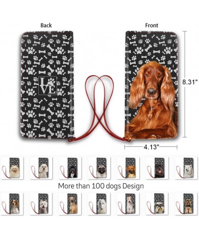 Women's Leather Long Wallet Design Alaskan Malamute Dog Paws Pattern, Dog mom gifts $22.19 Wallets