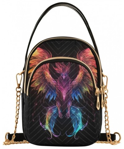 Glowing Dragon Crossbody Handbags for Women Casual Leather Shoulder Phone Purse $12.48 Crossbody Bags