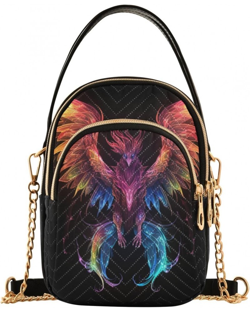 Glowing Dragon Crossbody Handbags for Women Casual Leather Shoulder Phone Purse $12.48 Crossbody Bags