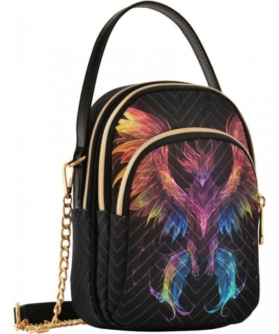 Glowing Dragon Crossbody Handbags for Women Casual Leather Shoulder Phone Purse $12.48 Crossbody Bags