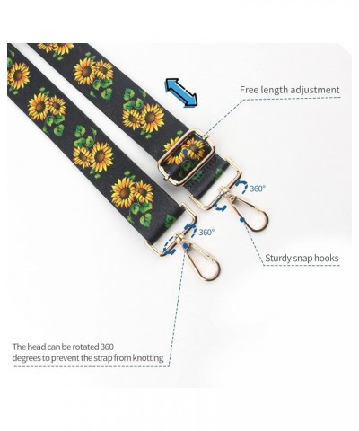 Replacement Purse Strap,Wide Adjustable Crossbody Straps for Handbags Sunflower $9.00 Crossbody Bags