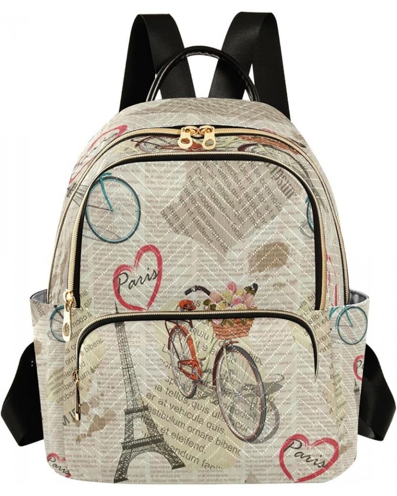 Vintage Paris Eiffel Tower Women Backpack Purse Ladies Fashion Shoulder Bag Daypack Travel Bag 10L Medium $19.94 Backpacks