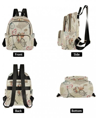 Vintage Paris Eiffel Tower Women Backpack Purse Ladies Fashion Shoulder Bag Daypack Travel Bag 10L Medium $19.94 Backpacks