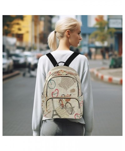 Vintage Paris Eiffel Tower Women Backpack Purse Ladies Fashion Shoulder Bag Daypack Travel Bag 10L Medium $19.94 Backpacks