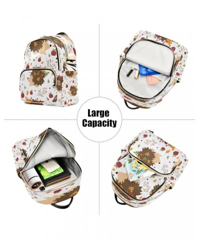 Mushroom Leaf Fruit White Women Backpack Purse Ladies Fashion Shoulder Bag Daypack Travel Bag 7.5L Small $16.11 Backpacks