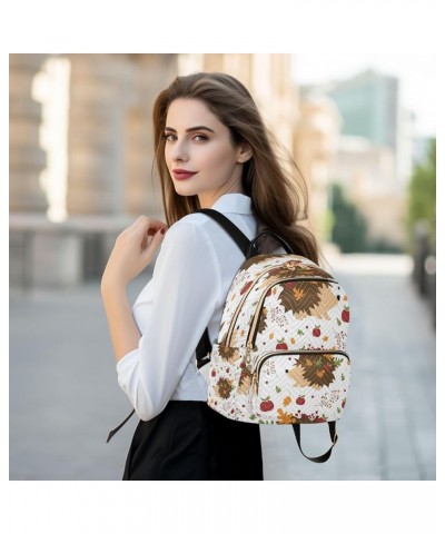 Mushroom Leaf Fruit White Women Backpack Purse Ladies Fashion Shoulder Bag Daypack Travel Bag 7.5L Small $16.11 Backpacks