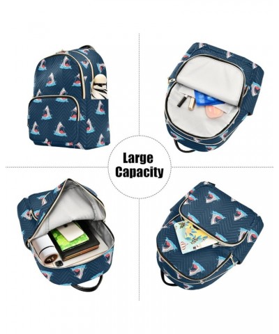 Cute Pirate Shark Backpack Purse for Women Lightweight Back Pack Casual Daypack Travel Shoulder Bag Bookbag - M Small Multi05...