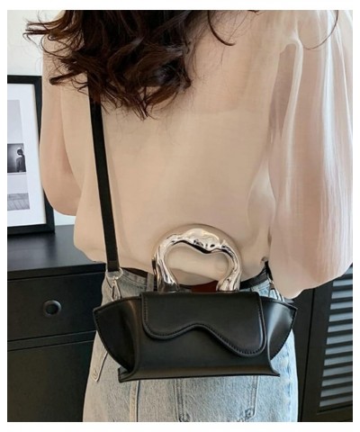 Women Shiny Top Handle Bag Y2k Silver Purse PU Leather Shoulder Bags Patent Leather Tote Clutch Handbag Evening Bag Black $27...