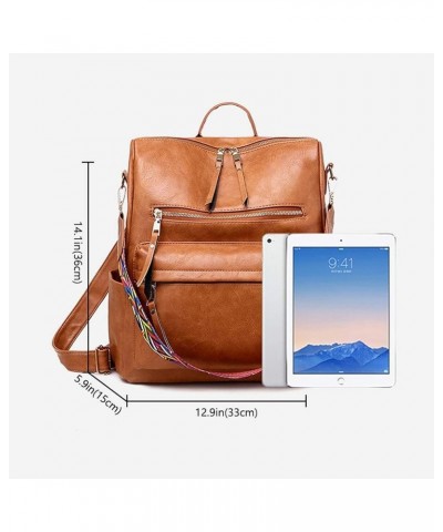 Backpack Purse for Women Fashion PU Leather Designer Travel Large Ladies Shoulder Bags Brown $22.55 Backpacks