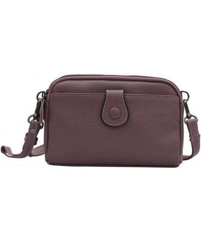 Genuine Leather Crossbody Bag for Women Small Size Handbag Mobile Phone Cluth Purse Purple $26.37 Totes