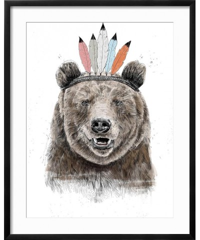 Stretched Canvas Print Festival Bear by Balazs Solti, 24x32 18" x 24" Black Frame $60.30 Handbags