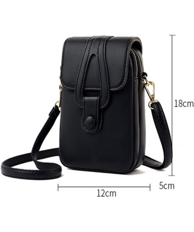 Leather Small Bag Mobile Phone Bag Messenger Bag Simple and Versatile Multi-Layer Coin Purse Mini Women's Bag 1ps Argento $42...