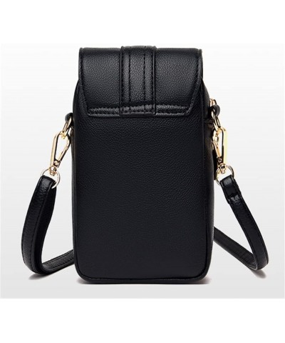 Leather Small Bag Mobile Phone Bag Messenger Bag Simple and Versatile Multi-Layer Coin Purse Mini Women's Bag 1ps Argento $42...