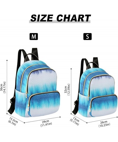 Women Backpack Batik Tie Dye Retro Blue Navy Stripes Durable Travel Backpack Lightweight Handbag Lady Purse Roomy Double Zipp...