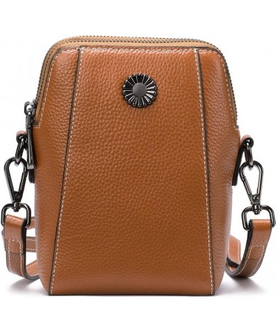 Shoulder Bag, Cowhide Leather Cossbody Bag, Women Pouch Brown $22.80 Shoulder Bags