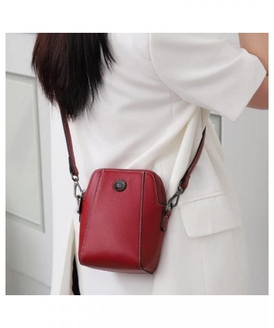 Shoulder Bag, Cowhide Leather Cossbody Bag, Women Pouch Brown $22.80 Shoulder Bags