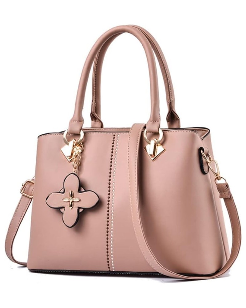 Top-handle Handbags Tote for Women PU Leather Purse Satchel Petal Pendant Crossbody Shoulder Bag Pink $28.66 Totes