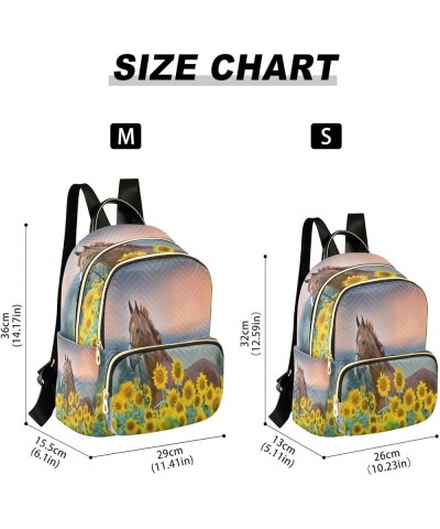 Fashion Backpack Mini Backpack Purse Casual Daily Backpack Sunflower Horse for Travel for College Work Medium $18.01 Backpacks