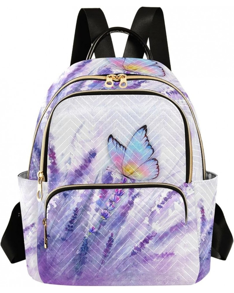 Small Backpack for Women Travel Bag Lavender Butterfly Purple Daypack Purse Fashion Shoulder Bag Rucksack Small B530 $13.51 B...