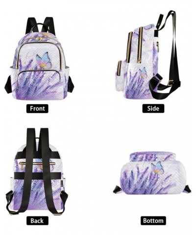 Small Backpack for Women Travel Bag Lavender Butterfly Purple Daypack Purse Fashion Shoulder Bag Rucksack Small B530 $13.51 B...